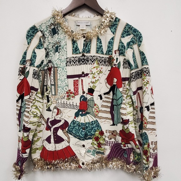Christopher & Banks Sweaters - Vintage Christopher & Banks Charles Dickens Christmas Sweater Size S Maximalist